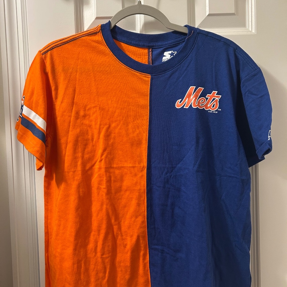 New York Mets Starter Women's Power Move T-Shirt - Royal/Orange